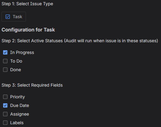 Issue Quality Auditor Admin Interface